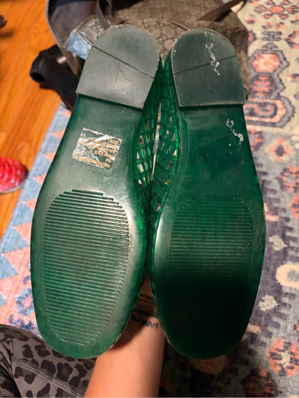 Steve Madden Emerald Green Lattice Slip-On Flats - Picture 2 of 2